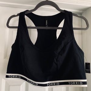Torrid Logo Black Racerback Sports Bra.
